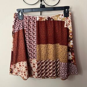 Women's Burgundy and Cream Skirt